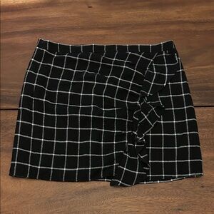 Madewell Black and White Grid Mini Skirt